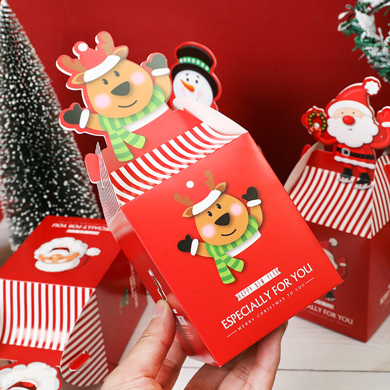 4 ks vianočných darčekových krabičiek na cukrovinky, Santa Claus, snehuliak, baliace vrecká na sušienky, veselé vianočné dekorácie do domácnosti, Navidad Nový rok 2025