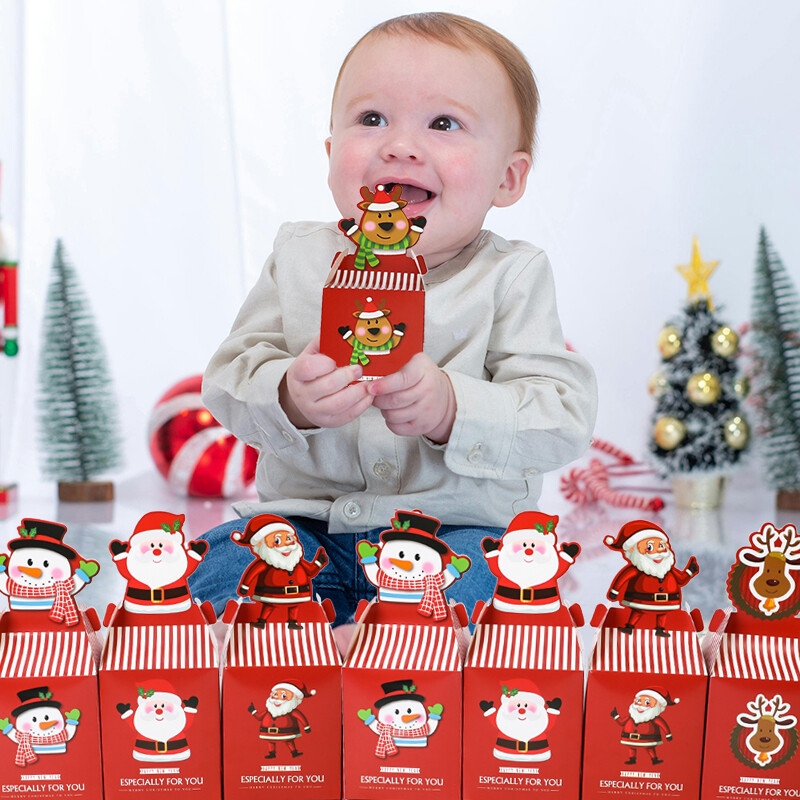 4 ks vianočných darčekových krabičiek na cukrovinky, Santa Claus, snehuliak, baliace vrecká na sušienky, veselé vianočné dekorácie do domácnosti, Navidad Nový rok 2025