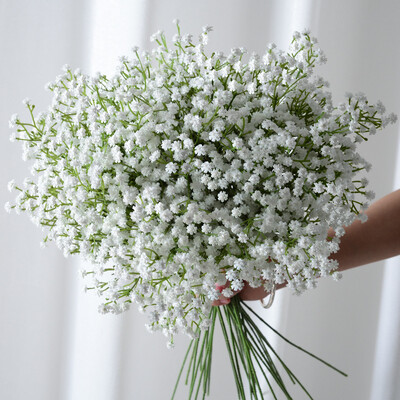 41cm valged kunstlilled Plastikust Gypsophila pestav igavene lill pulma-sünnipäevakaunistuseks Koduaia võltslill