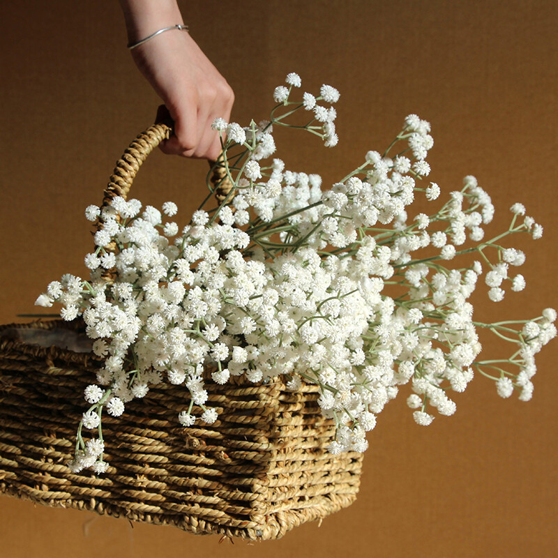 41 cm baltos dirbtinės gėlės Plastikinės Gypsophila Plaunamos amžinos gėlės vestuvių gimtadienio dekoravimui Namų sodo netikra gėlė