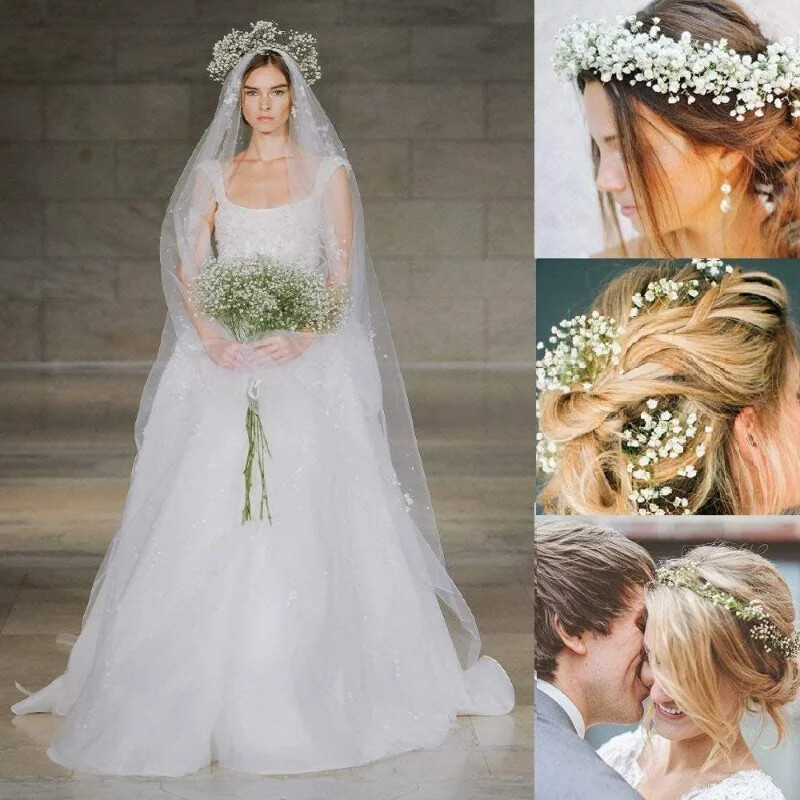 41 cm baltos dirbtinės gėlės Plastikinės Gypsophila Plaunamos amžinos gėlės vestuvių gimtadienio dekoravimui Namų sodo netikra gėlė