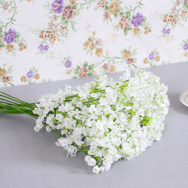 41 cm baltos dirbtinės gėlės Plastikinės Gypsophila Plaunamos amžinos gėlės vestuvių gimtadienio dekoravimui Namų sodo netikra gėlė