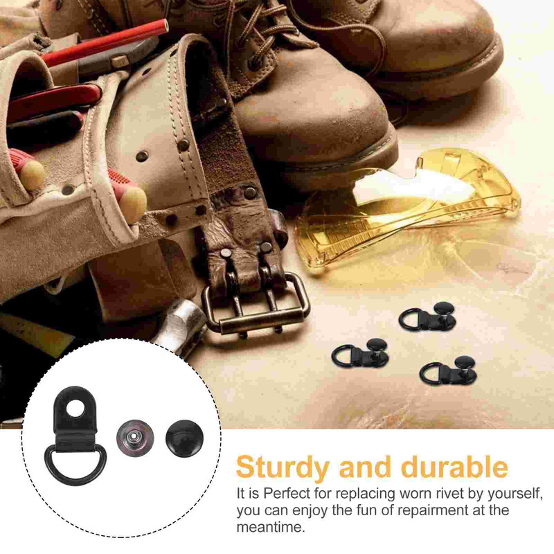 30 komplekti apavu mežģīņu āķi D gredzens metāla sprādze zābaku mežģīņu pogas spiedpoga 30 gab. kniedes Apavi rotājumi rokassomu somiņa siksniņa