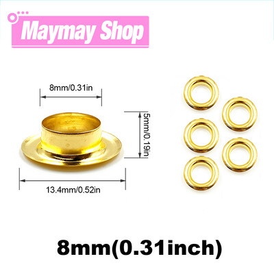 50 vnt. 8 mm skylės metalinės kilpos, tarpikliai su poveržlės perforatoriaus rinkiniu, įrankiu pasidaryk pats, odiniai aksesuarai, drabužiai, batai, diržo dangtelis, maišelio etiketės