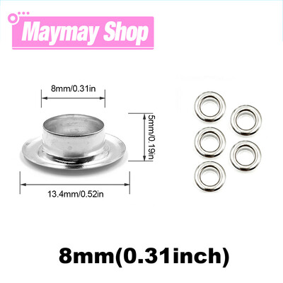 50 vnt. 8 mm skylės metalinės kilpos, tarpikliai su poveržlės perforatoriaus rinkiniu, įrankiu pasidaryk pats, odiniai aksesuarai, drabužiai, batai, diržo dangtelis, maišelio etiketės