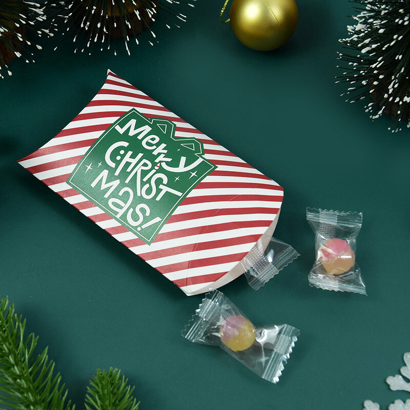 12 ks Veselé Vianoce Darčeková krabička na cukrovinky Kraft Papierové Sušienky Baliace Tašky Vianočná dekorácia pre domácnosť Navidad Nový rok 2025