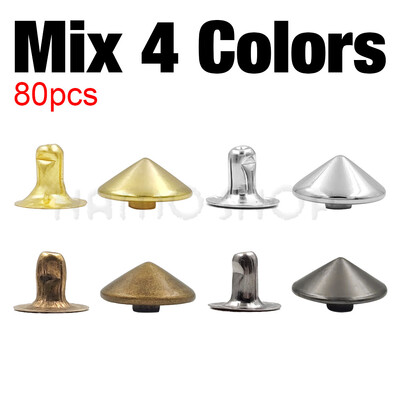 80-100 kompleta 5-12 mm konusne zakovice sa šiljcima DIY Punk Rock za odjeću Obuća Torbe Dekoracija ovratnika za kućne ljubimce Dodaci za izradu kože