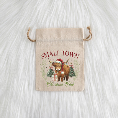12 komada božićnog nakita Poklon Vrećica s uzicom Djed Mraz Snjegović Pamuk Laneno Platno Vrećica od jute Slatkiši Jabuka Džep