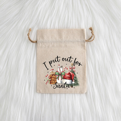 12 komada božićnog nakita Poklon Vrećica s uzicom Djed Mraz Snjegović Pamuk Laneno Platno Vrećica od jute Slatkiši Jabuka Džep