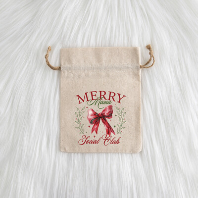 12 komada božićnog nakita Poklon Vrećica s uzicom Djed Mraz Snjegović Pamuk Laneno Platno Vrećica od jute Slatkiši Jabuka Džep