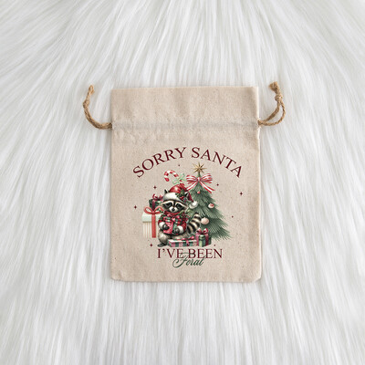 12 komada božićnog nakita Poklon Vrećica s uzicom Djed Mraz Snjegović Pamuk Laneno Platno Vrećica od jute Slatkiši Jabuka Džep