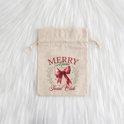 12 komada božićnog nakita Poklon Vrećica s uzicom Djed Mraz Snjegović Pamuk Laneno Platno Vrećica od jute Slatkiši Jabuka Džep