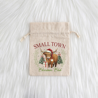 12 komada božićnog nakita Poklon Vrećica s uzicom Djed Mraz Snjegović Pamuk Laneno Platno Vrećica od jute Slatkiši Jabuka Džep