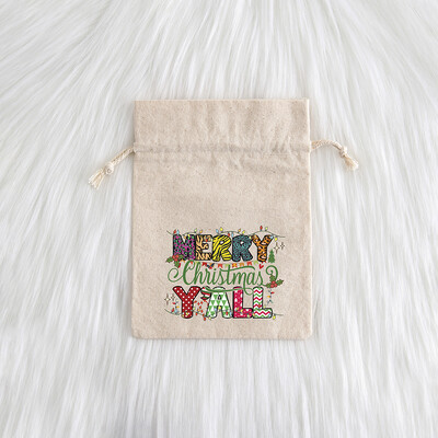 12 komada božićnog nakita Poklon Vrećica s uzicom Djed Mraz Snjegović Pamuk Laneno Platno Vrećica od jute Slatkiši Jabuka Džep