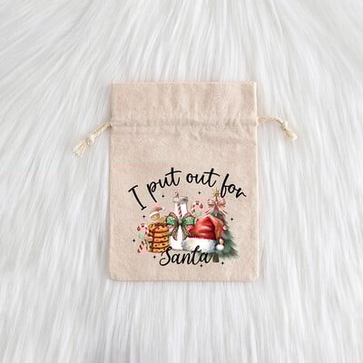 12 komada božićnog nakita Poklon Vrećica s uzicom Djed Mraz Snjegović Pamuk Laneno Platno Vrećica od jute Slatkiši Jabuka Džep