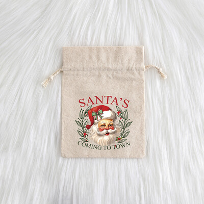 12 komada božićnog nakita Poklon Vrećica s uzicom Djed Mraz Snjegović Pamuk Laneno Platno Vrećica od jute Slatkiši Jabuka Džep