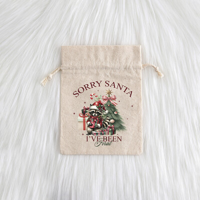 12 komada božićnog nakita Poklon Vrećica s uzicom Djed Mraz Snjegović Pamuk Laneno Platno Vrećica od jute Slatkiši Jabuka Džep