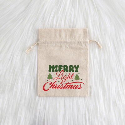 12 komada božićnog nakita Poklon Vrećica s uzicom Djed Mraz Snjegović Pamuk Laneno Platno Vrećica od jute Slatkiši Jabuka Džep