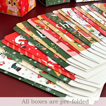 24 τεμ. DIY Advent Calendar Treat Boxes 24 ημέρες αντίστροφη μέτρηση για χριστουγεννιάτικα κουτιά δώρου Χριστουγεννιάτικο πάρτι για διακοσμητικό γάμου γιορτινή μπομπονιέρα