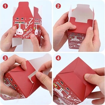 24 τεμ. DIY Advent Calendar Treat Boxes 24 ημέρες αντίστροφη μέτρηση για χριστουγεννιάτικα κουτιά δώρου Χριστουγεννιάτικο πάρτι για διακοσμητικό γάμου γιορτινή μπομπονιέρα