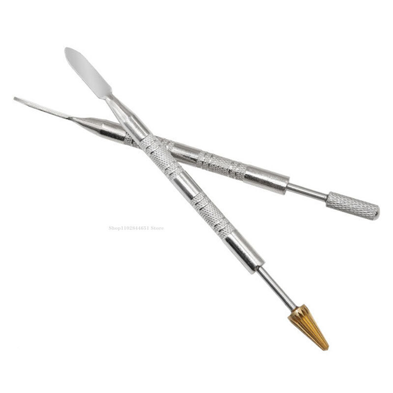 DIY rozsdamentes acél fa nyéllel bőr szélű olajtoll kétvégű ragasztóval bevont roller stick bőr készítő eszköz színező toll