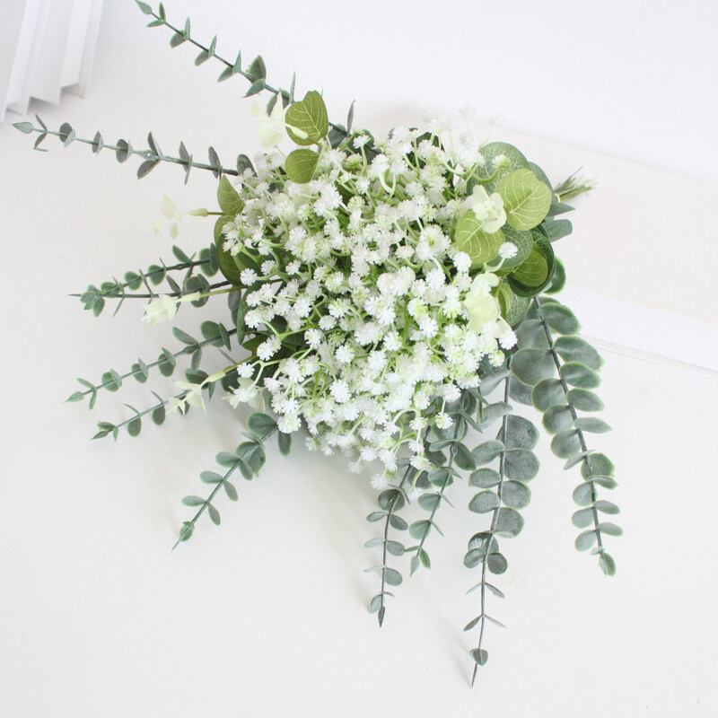 15/30 ks Umelé kvety Baby's Breath, listy eukalyptu, umelý kvet na svadobnú kyticu, dekoráciu do izby