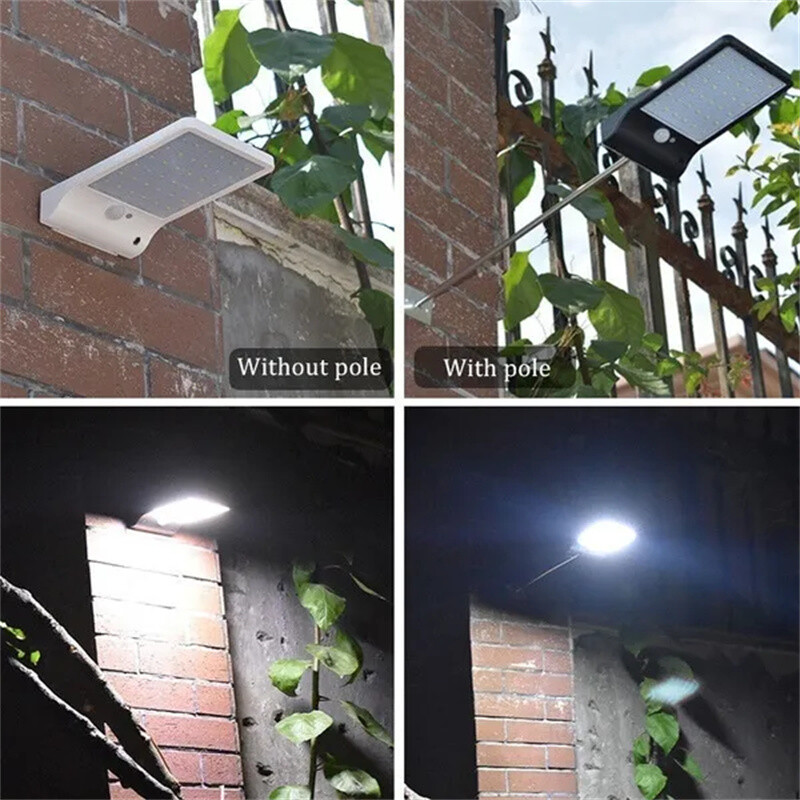 36/48LED solárna energia PIR snímač pohybu záhradná nástenná lampa pre domácnosť vonkajšia IP65 vodotesná lampa nádvorie terasa dekorácia