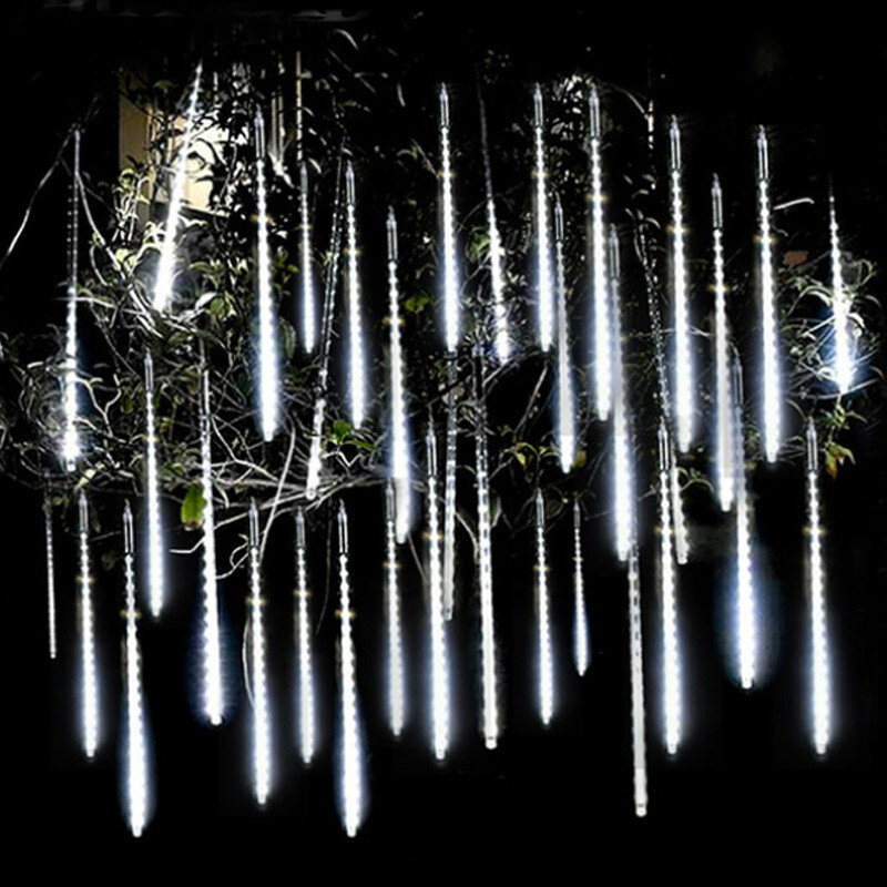 Solárne LED svetlo Vonkajšie meteorické dažďové svetlá Vodotesné záhradné dekorácie Vonkajšie pouličné girlandy Nový rok Vianočné dekorácie