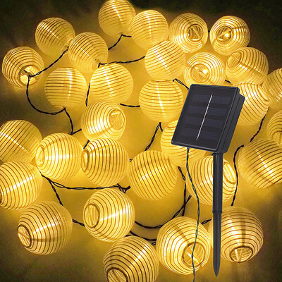 Veekindel Lantern Solar String Fairy Lights 6,5M 30 LED Outdoor Garland Patio Light Päikeseenergia Lamp Jõulud aiakaunistuseks