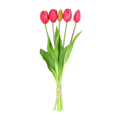 5vnt/puokštė Dirbtinės tulpės silikoninės gėlės stiebai Real Feel PE tulpės Velykų pavasario vainiko vestuvių vakarėlio vazos dekoravimui