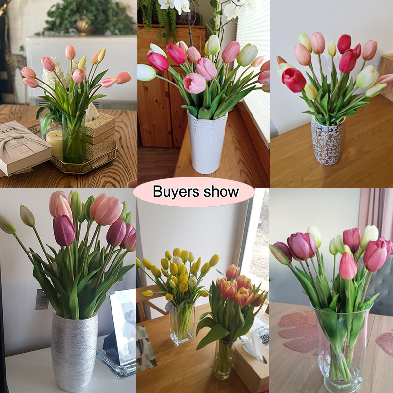 5vnt/puokštė Dirbtinės tulpės silikoninės gėlės stiebai Real Feel PE tulpės Velykų pavasario vainiko vestuvių vakarėlio vazos dekoravimui