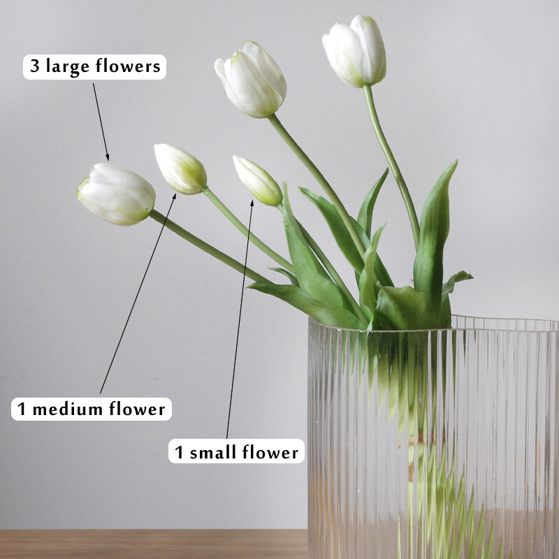 5vnt/puokštė Dirbtinės tulpės silikoninės gėlės stiebai Real Feel PE tulpės Velykų pavasario vainiko vestuvių vakarėlio vazos dekoravimui