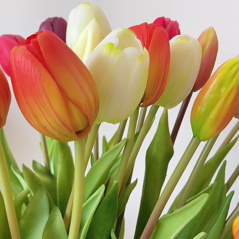 5vnt/puokštė Dirbtinės tulpės silikoninės gėlės stiebai Real Feel PE tulpės Velykų pavasario vainiko vestuvių vakarėlio vazos dekoravimui