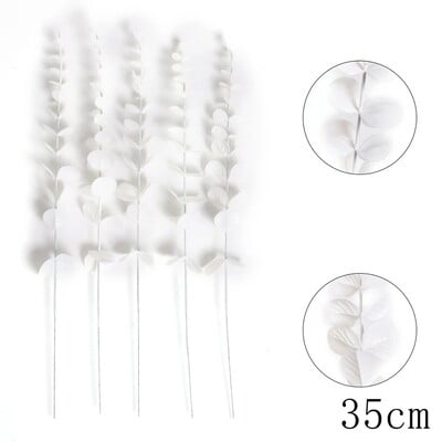 5/10db eukaliptusz szár Mesterséges eukaliptusz levelek otthonra szoba virágok csokor esküvői dekoráció karácsonyi dekoráció