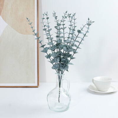 5/10db eukaliptusz szár Mesterséges eukaliptusz levelek otthonra szoba virágok csokor esküvői dekoráció karácsonyi dekoráció