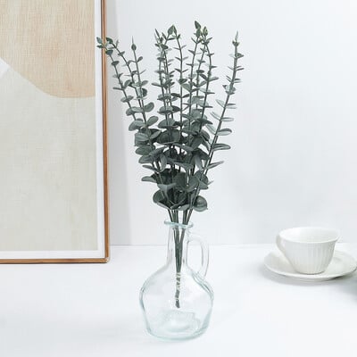 5/10db eukaliptusz szár Mesterséges eukaliptusz levelek otthonra szoba virágok csokor esküvői dekoráció karácsonyi dekoráció