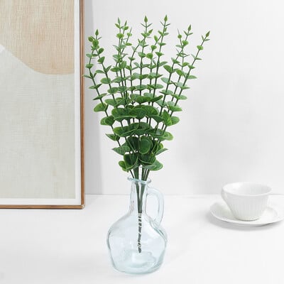 5/10db eukaliptusz szár Mesterséges eukaliptusz levelek otthonra szoba virágok csokor esküvői dekoráció karácsonyi dekoráció