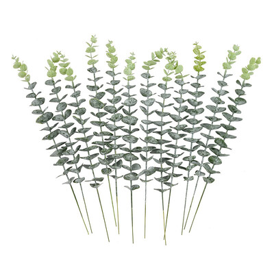 5/10db eukaliptusz szár Mesterséges eukaliptusz levelek otthonra szoba virágok csokor esküvői dekoráció karácsonyi dekoráció