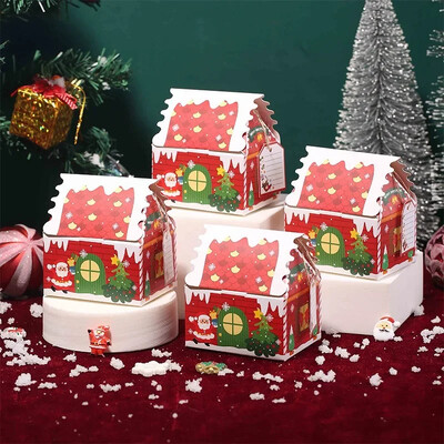 5 ks vianočných snehových vločiek, cukrovinky, vianočný kreslený Santa Claus, kraftový papier, balenie, veselé vianočné darčekové tašky, nový rok