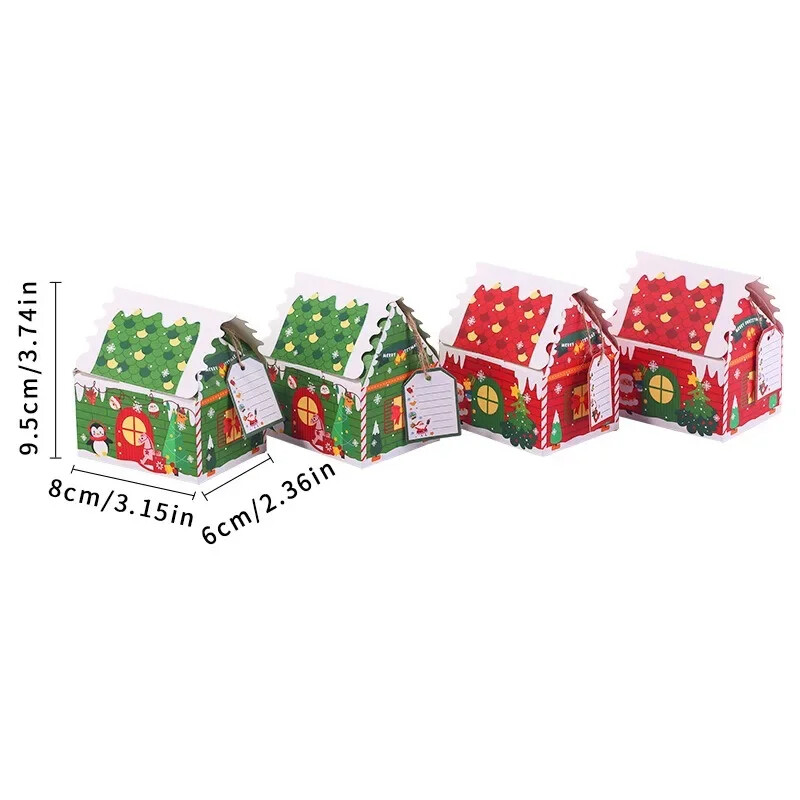 5 ks vianočných snehových vločiek, cukrovinky, vianočný kreslený Santa Claus, kraftový papier, balenie, veselé vianočné darčekové tašky, nový rok