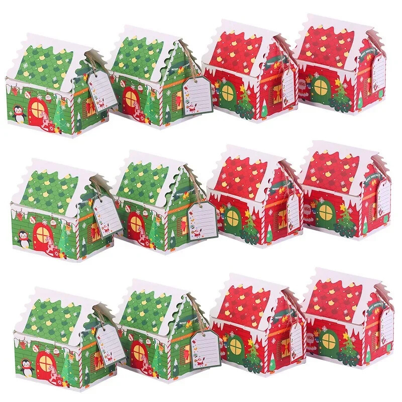 5 ks vianočných snehových vločiek, cukrovinky, vianočný kreslený Santa Claus, kraftový papier, balenie, veselé vianočné darčekové tašky, nový rok