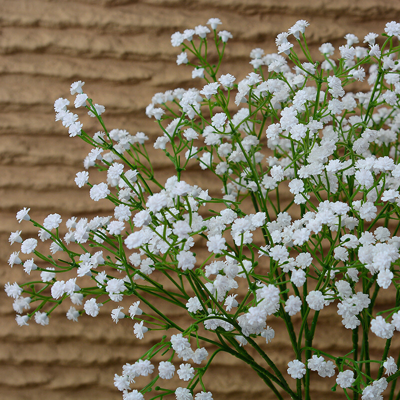 1/3 db fehér Gypsophila művirág esküvői barkácscsokor dekoráció elrendezés műanyag művirág lakberendezés