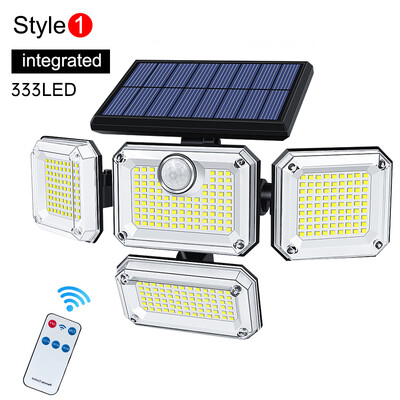 20W solárne svetlo 122/333LED IP65 vodotesné vonkajšie/vnútorné solárne záhradné svietidlo s nastaviteľnou hlavou, širokým uhlom osvetlenia s 3 režimami