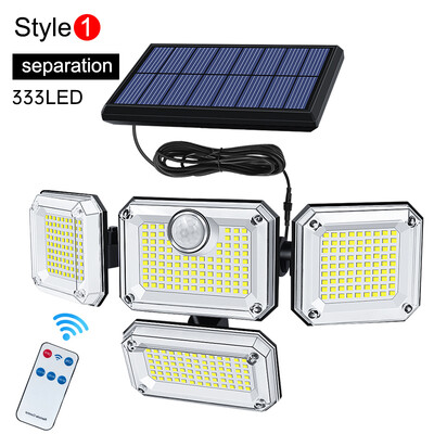 20W solárne svetlo 122/333LED IP65 vodotesné vonkajšie/vnútorné solárne záhradné svietidlo s nastaviteľnou hlavou, širokým uhlom osvetlenia s 3 režimami