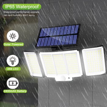 Solar Light Outdoor 328/348 LED Ενσωματωμένος Super Bright Αισθητήρας Κίνησης Ισχυρή Ισχύς IP65 Αδιάβροχο 3 Λειτουργίες Τοίχος κήπου