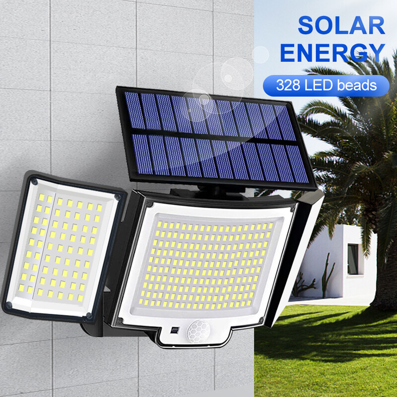 Solárne svetlo Vonkajšie 328/348 LED Integrovaný super jasný senzor pohybu Silný výkon IP65 Vodotesné 3 pracovné režimy Záhradné nástenné