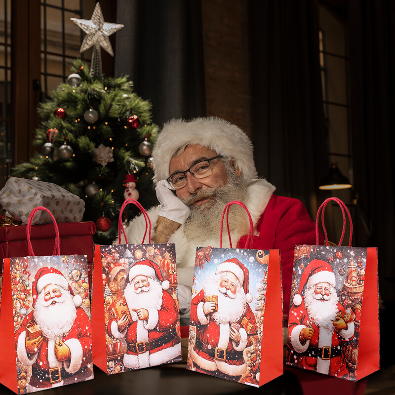 Χριστουγεννιάτικες χάρτινες τσάντες Kraft 2024 Χριστουγεννιάτικες τσάντες δώρων Χαρούμενα χριστουγεννιάτικα ντεκόρ για το σπίτι Χριστουγεννιάτικες τσάντες συσκευασίας Navidad Πρωτοχρονιάς