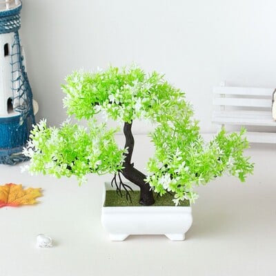 Plantă artificială Bonsai din plastic pentru copac mic, plantă falsă, ornamente în ghivece pentru flori pentru acasă, masă, grădină, hotel, decorare