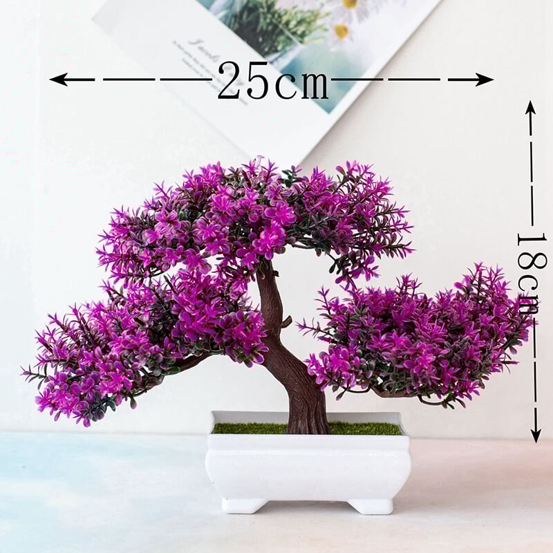 Plantă artificială Bonsai din plastic pentru copac mic, plantă falsă, ornamente în ghivece pentru flori pentru acasă, masă, grădină, hotel, decorare