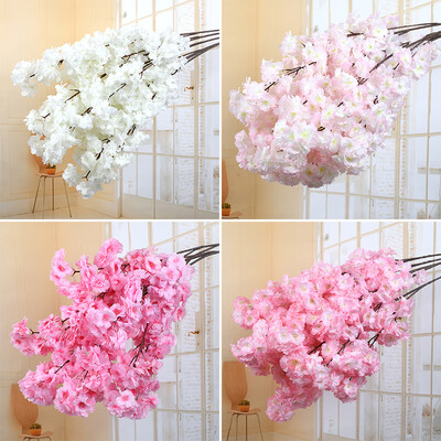 Mesterséges cseresznyevirág rózsaszín fehér cseresznyefa selyem virág tavaszi cseresznye DIY bonsai ív esküvői kellékek otthoni dekoráció